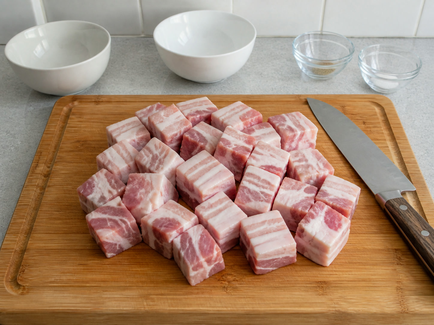 Babi Bicol Express dengan Santan: Potong perut babi