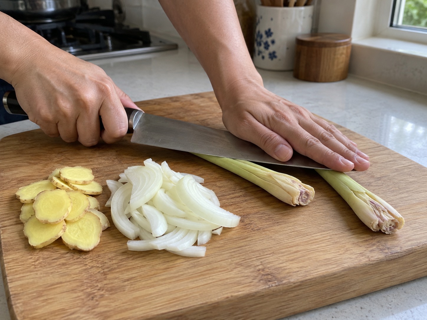 Binakol Coconut Chicken Soup — Prepare aromatics