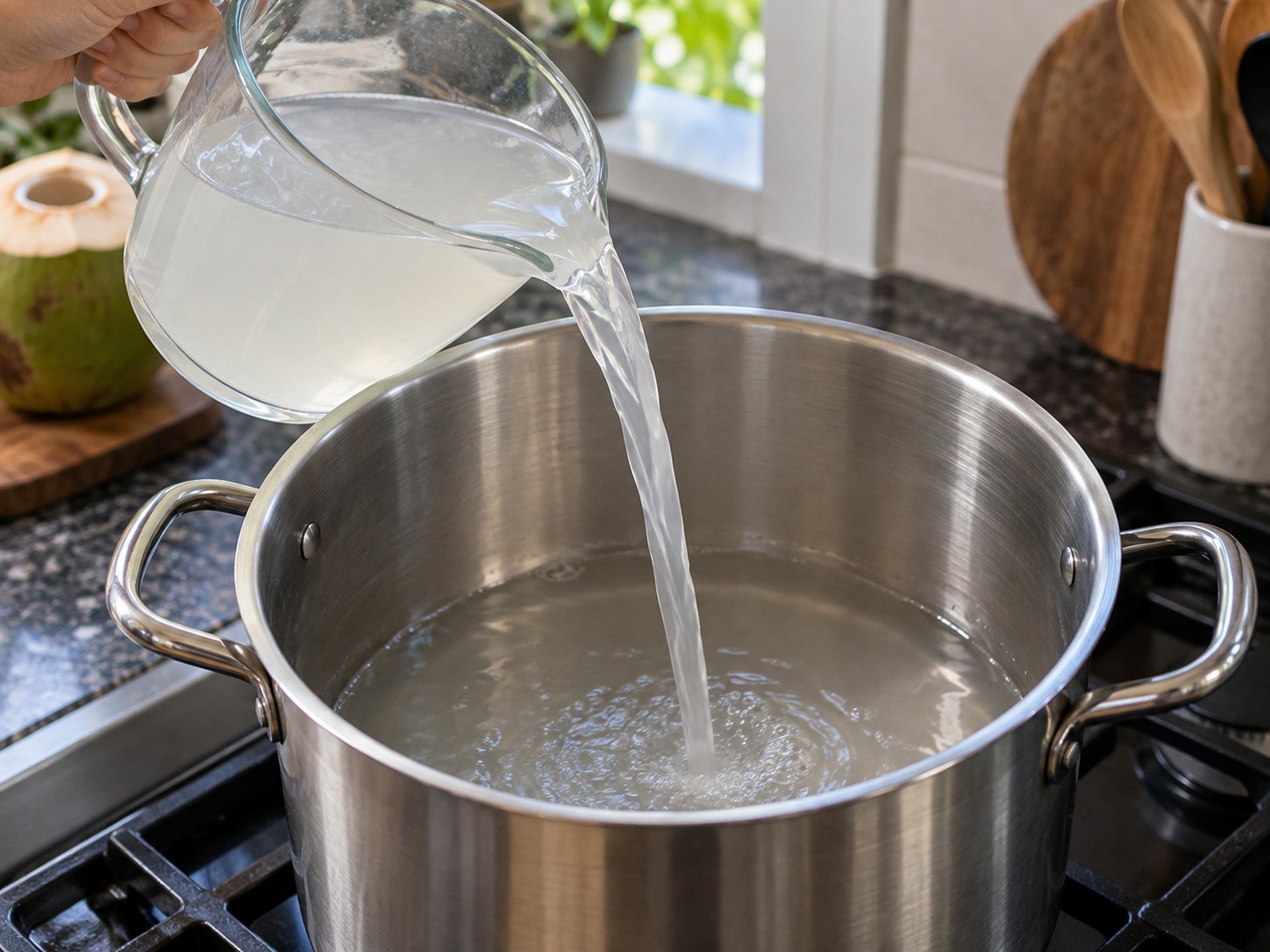 Binakol Coconut Chicken Soup — Add coconut water