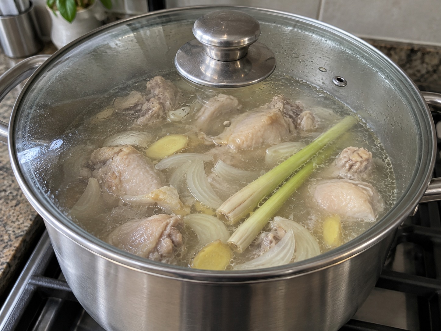 Binakol Coconut Chicken Soup — Simmer the chicken