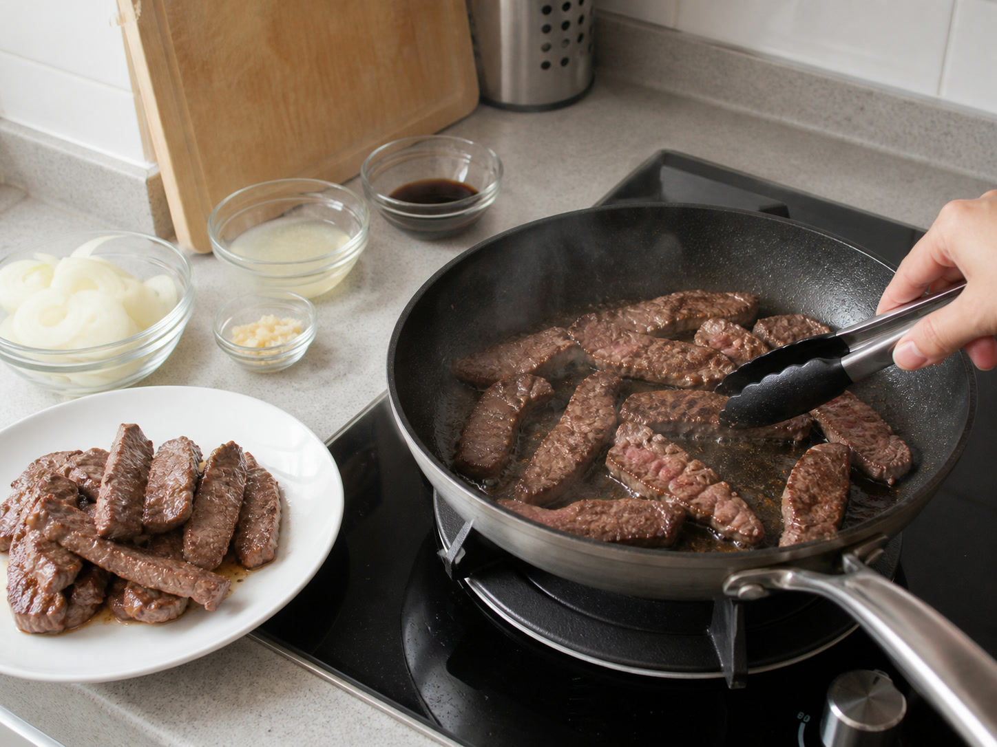 Bistek Tagalog Daging Sapi: Tumis sisa daging