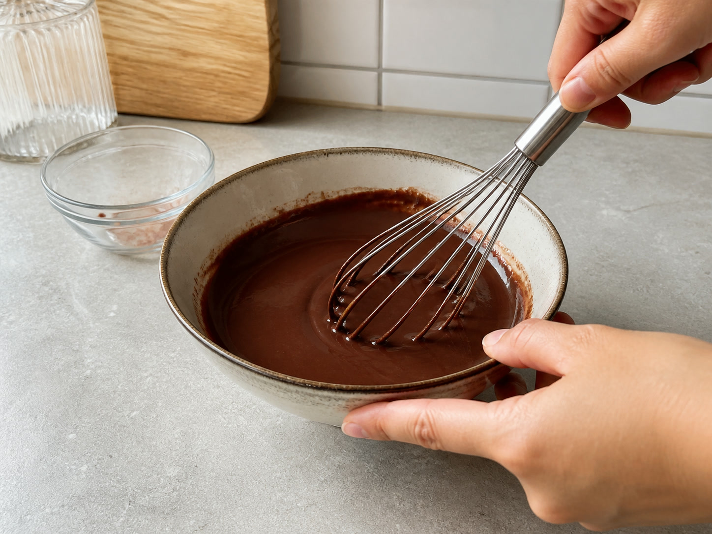 Champorado: Gawin ang cocoa slurry