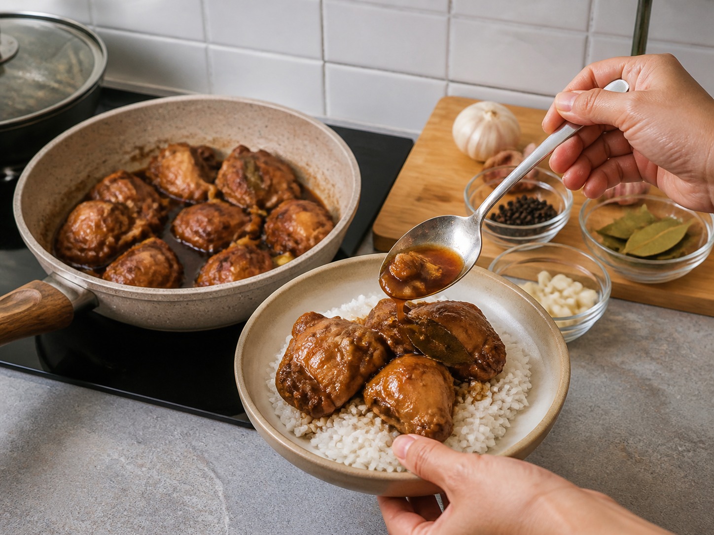 Adobo Ayam Filipina — langkah 12