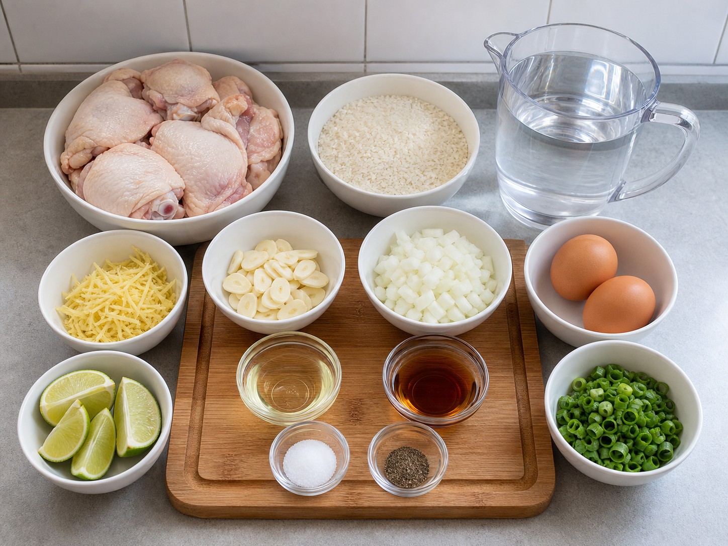 Bubur Ayam Jahe ala Filipina — ringkasan bahan