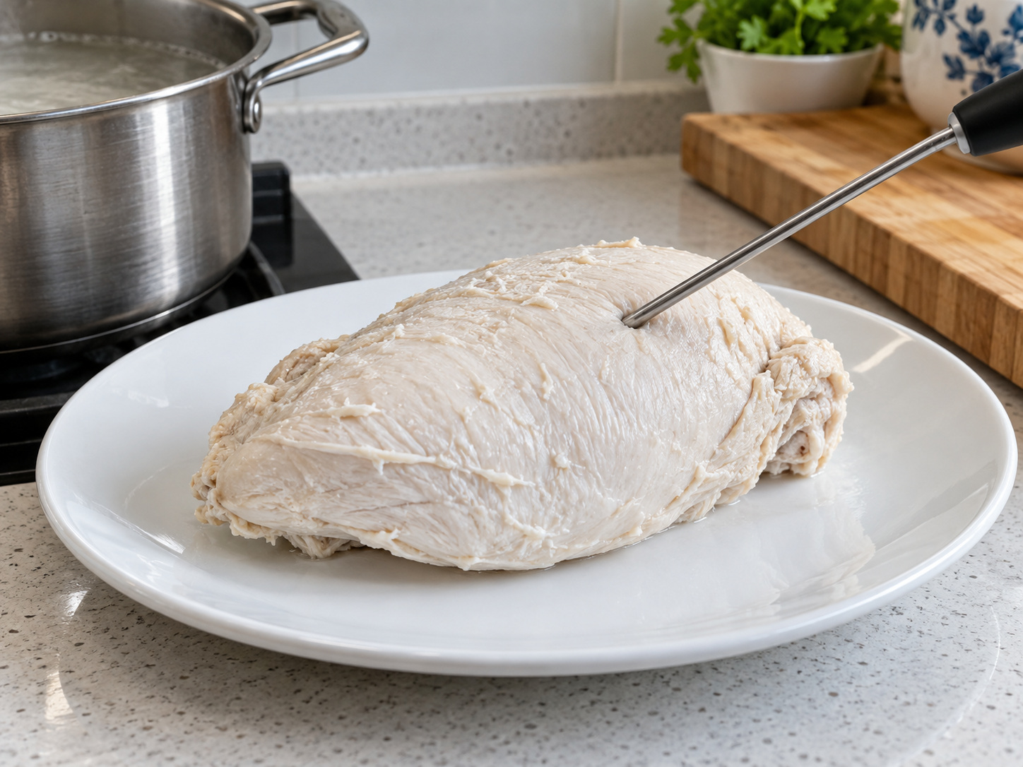 菲律賓雞肉通粉沙律 — 確認雞肉中心達75°C。食材中心維持75°C或以上30秒。