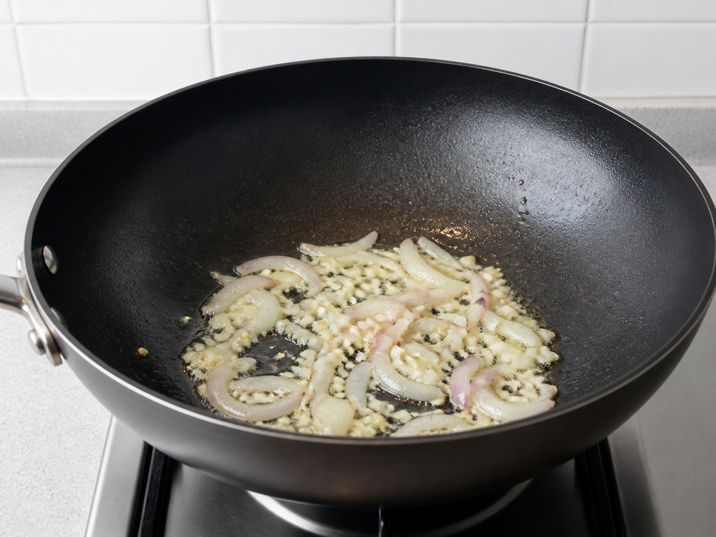 Filipino Chicken Pancit Canton — Sauté aromatics