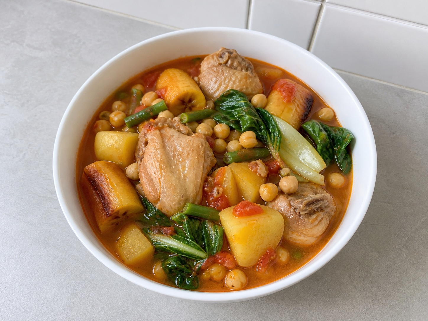 Filipino Chicken Pochero — finished dish
