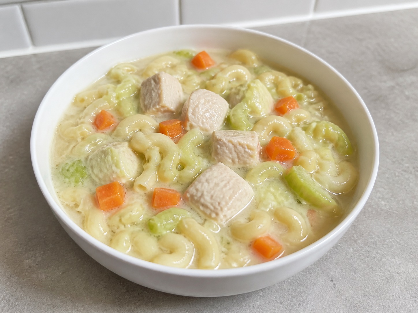 Filipino Chicken Sopas finished dish