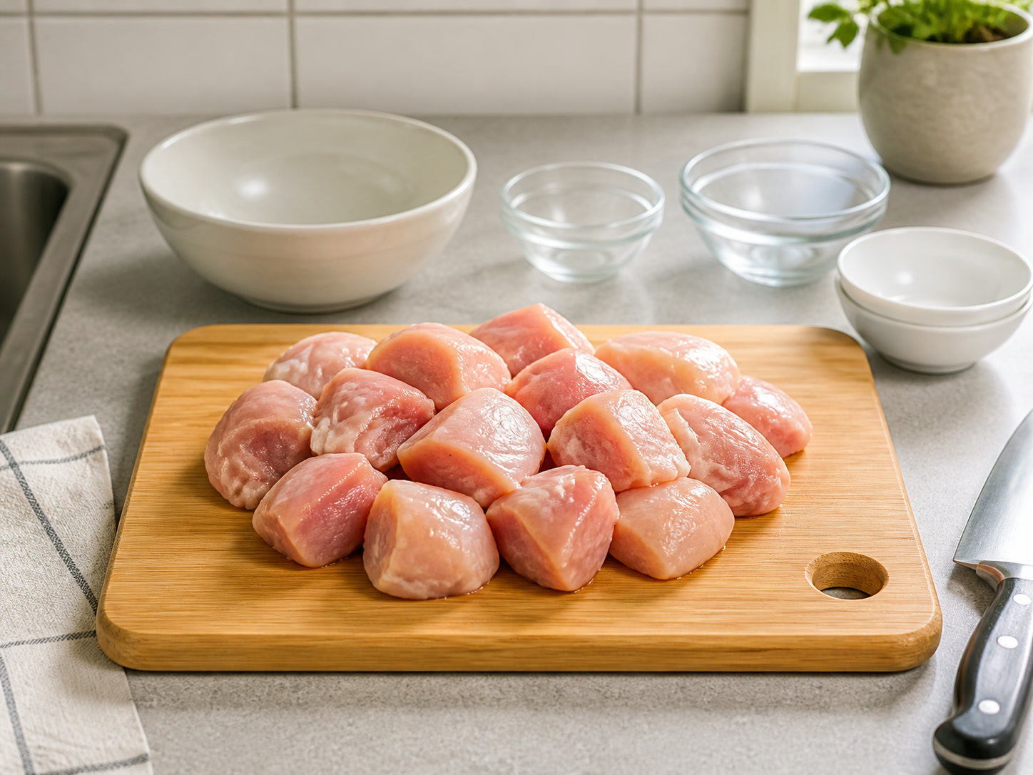 Filipino Chicken Sopas: Prepare chicken