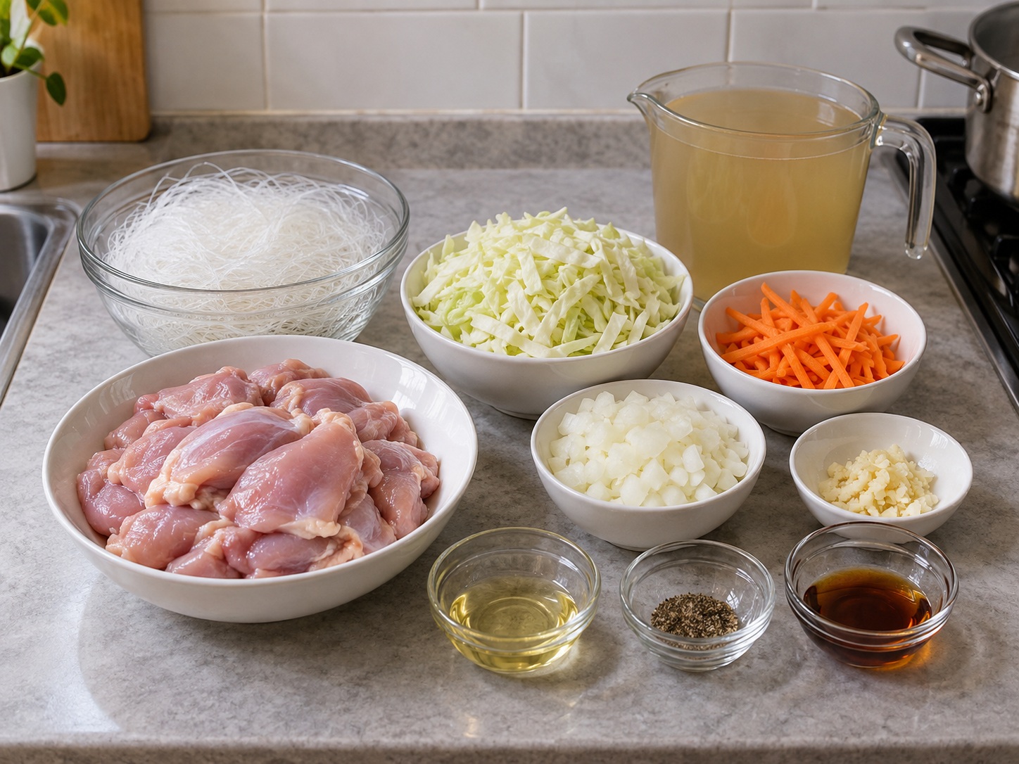Filipino Chicken Sotanghon Soup — mga sangkap
