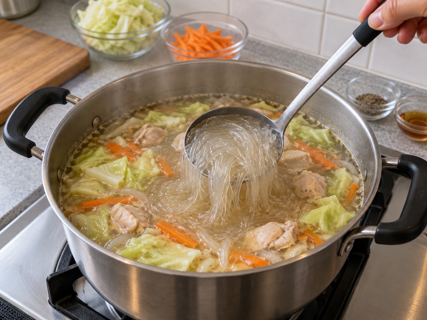 Filipino Chicken Sotanghon Soup — Lutuin ang sotanghon
