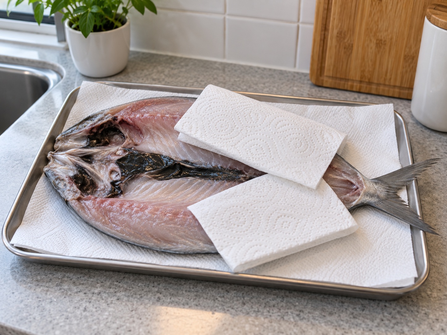 Filipino Daing na Bangus — Drain and dry