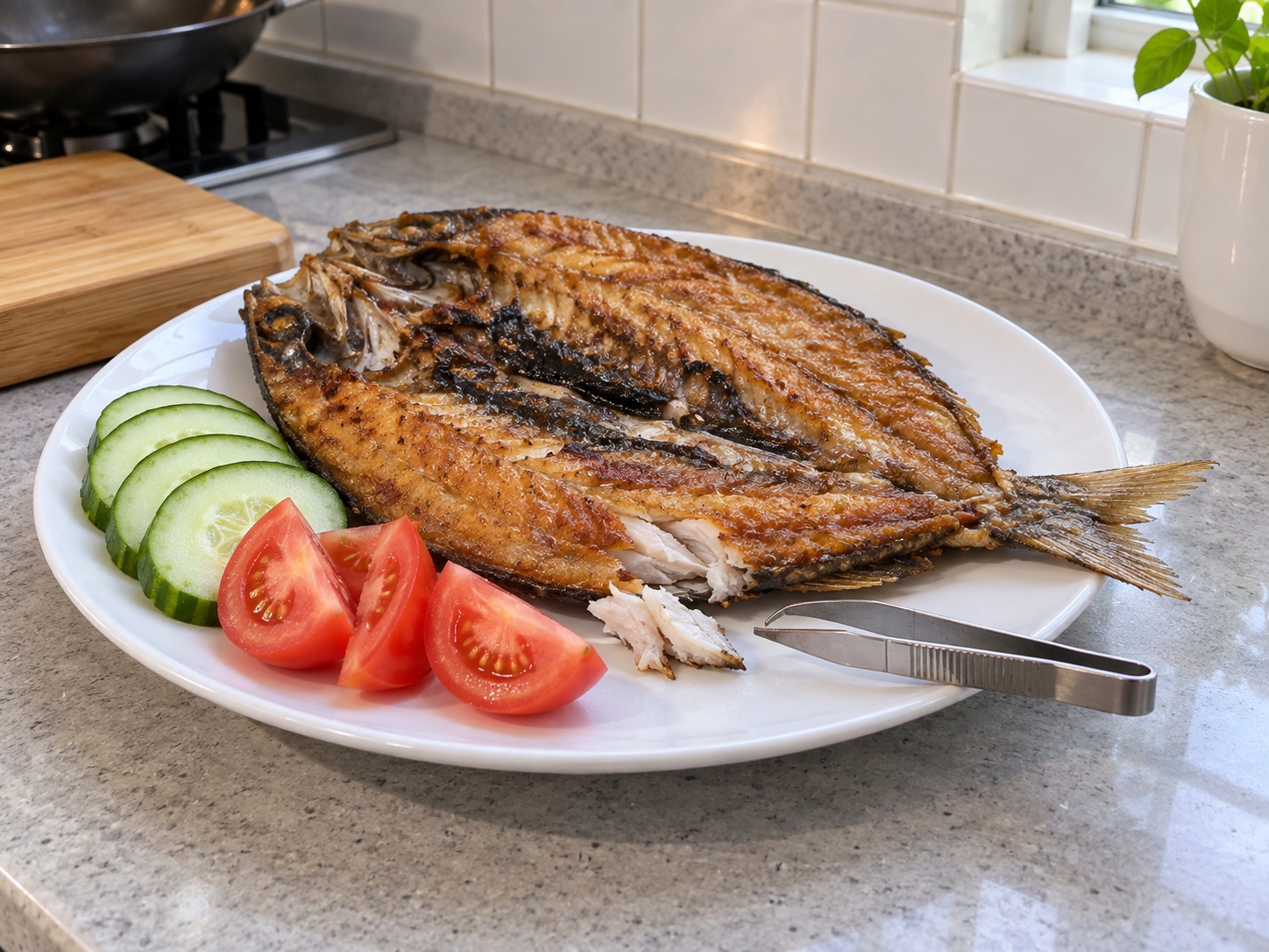 Filipino Daing na Bangus — Plate safely