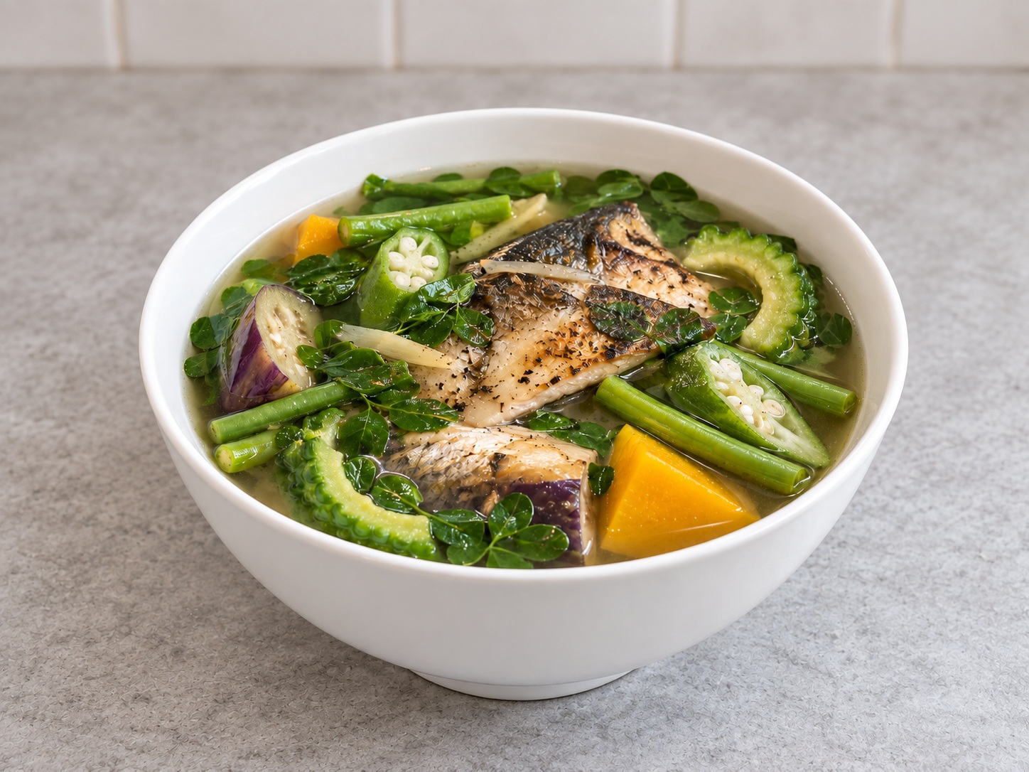 Filipino Dinengdeng Vegetable Soup — finished dish