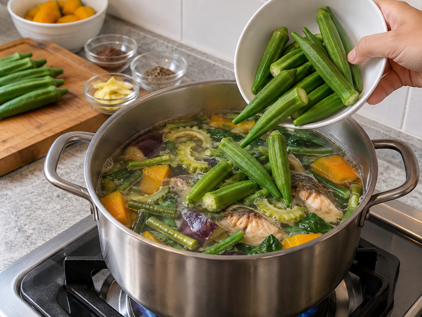 Filipino Dinengdeng Vegetable Soup — Add okra