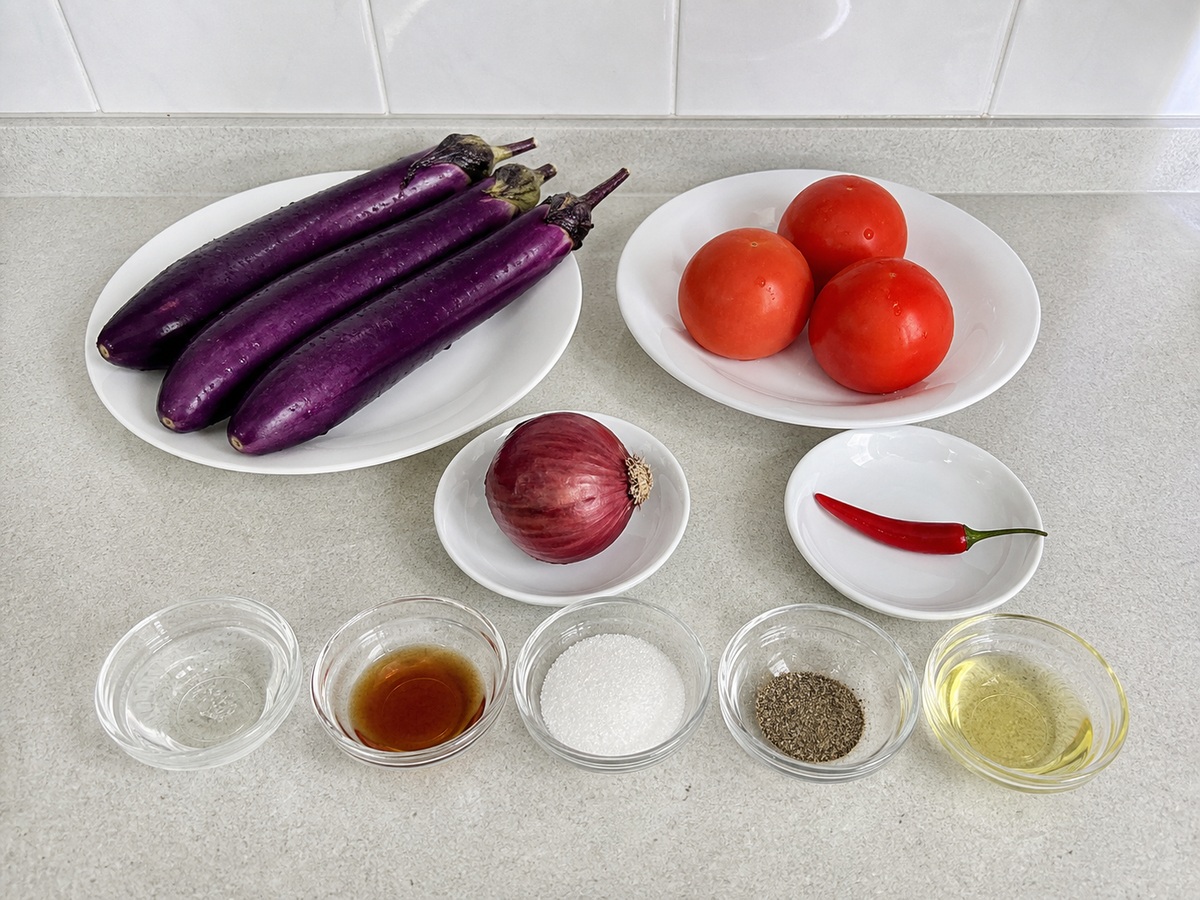 Ensaladang Talong at Kamatis complete ingredient overview