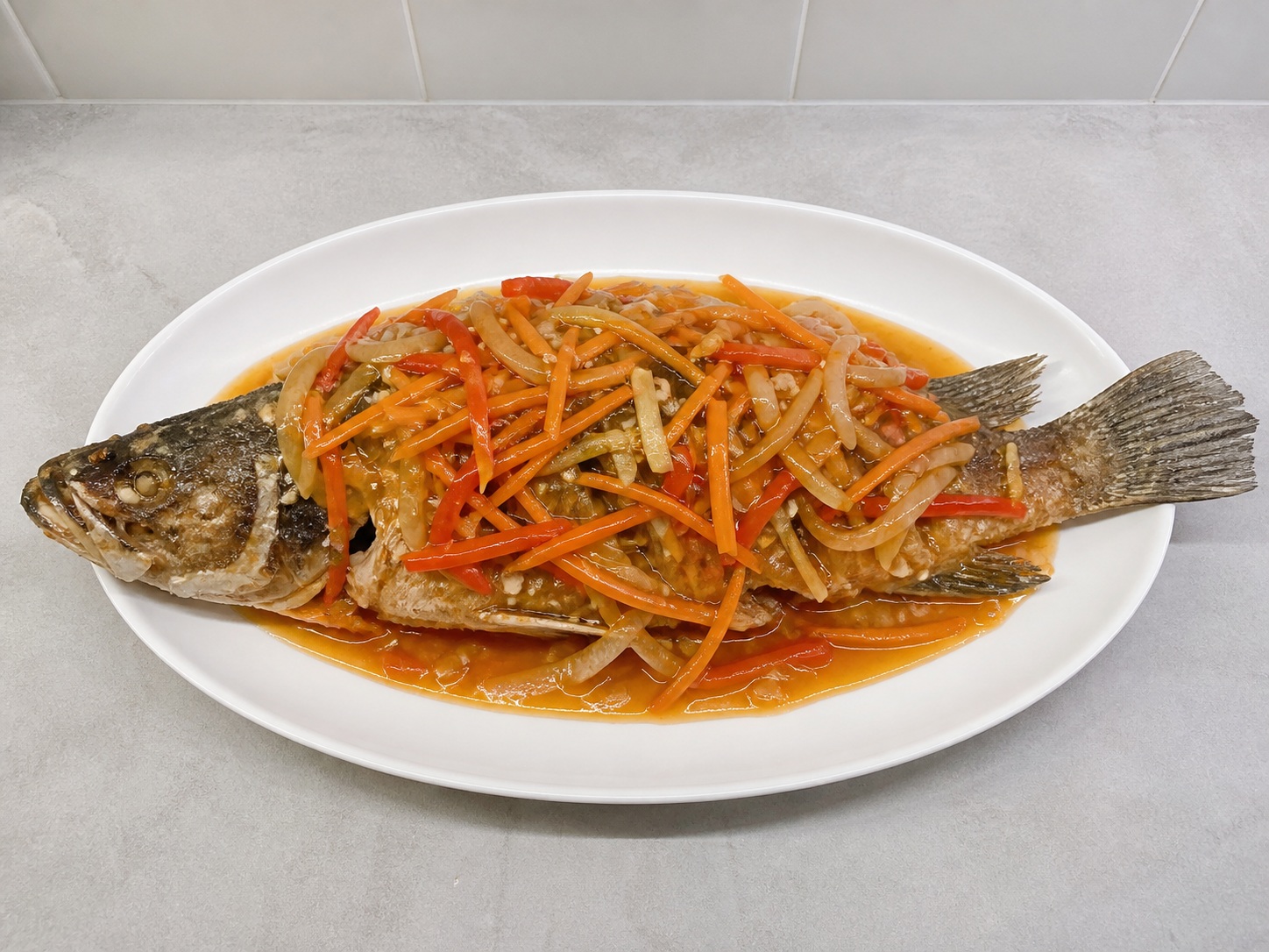 Escabeche Ikan Filipina — finished dish