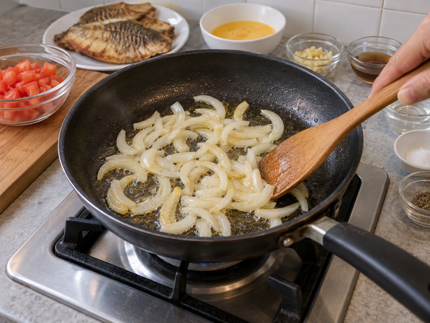 Filipino Fish Sarciado — Palambutin ang sibuyas
