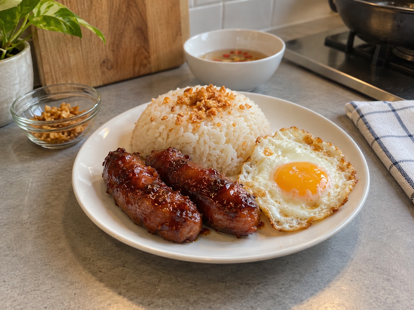 菲律賓蒜香甜腸飯 — 完成圖