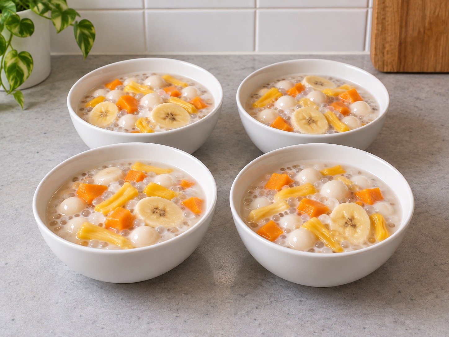 Filipino Ginataang Bilo-Bilo — Remove pandan and portion
