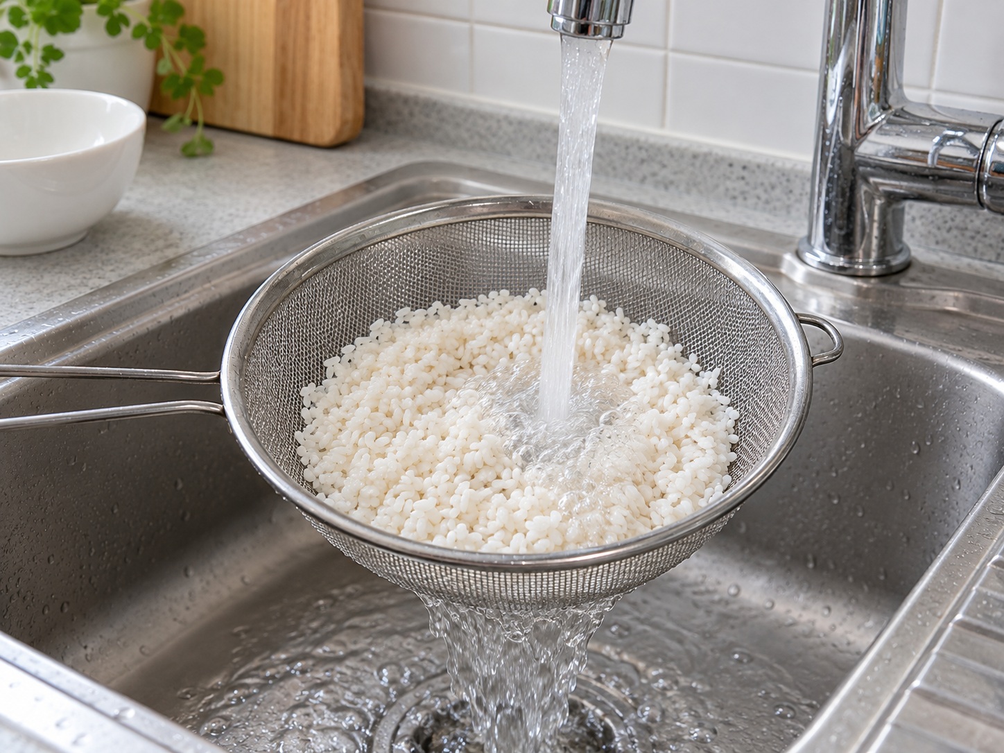 Filipino Ginataang Mais — Rinse the rice