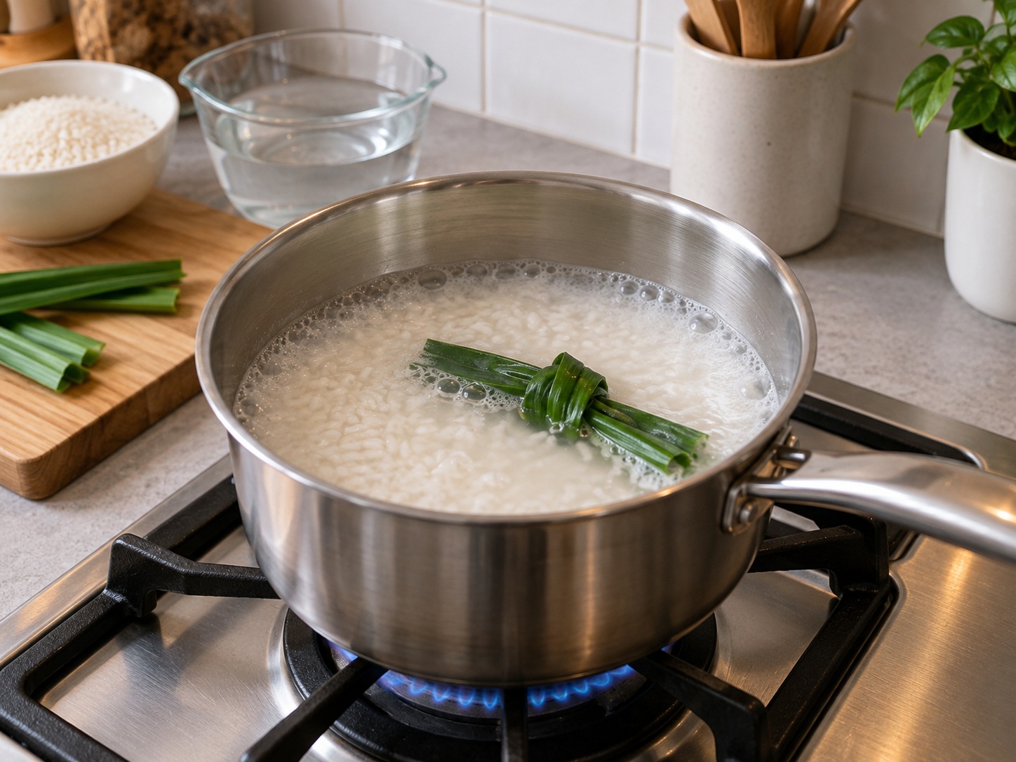 Filipino Ginataang Mais — Start the rice