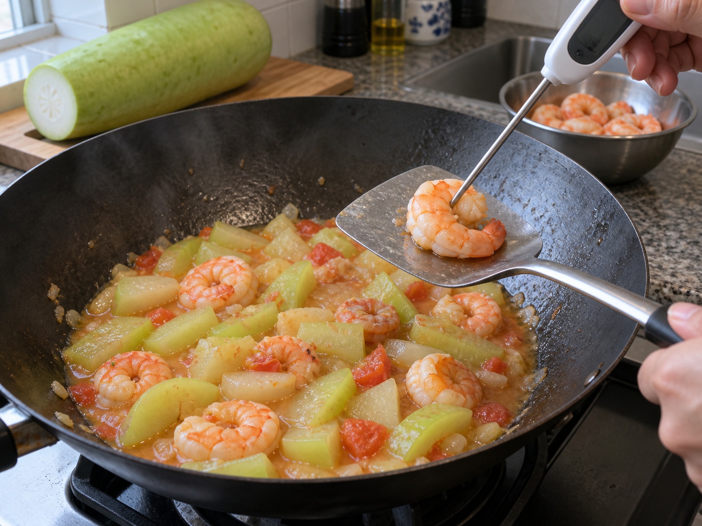 Tumis Opo Udang Filipina — Kembalikan udang