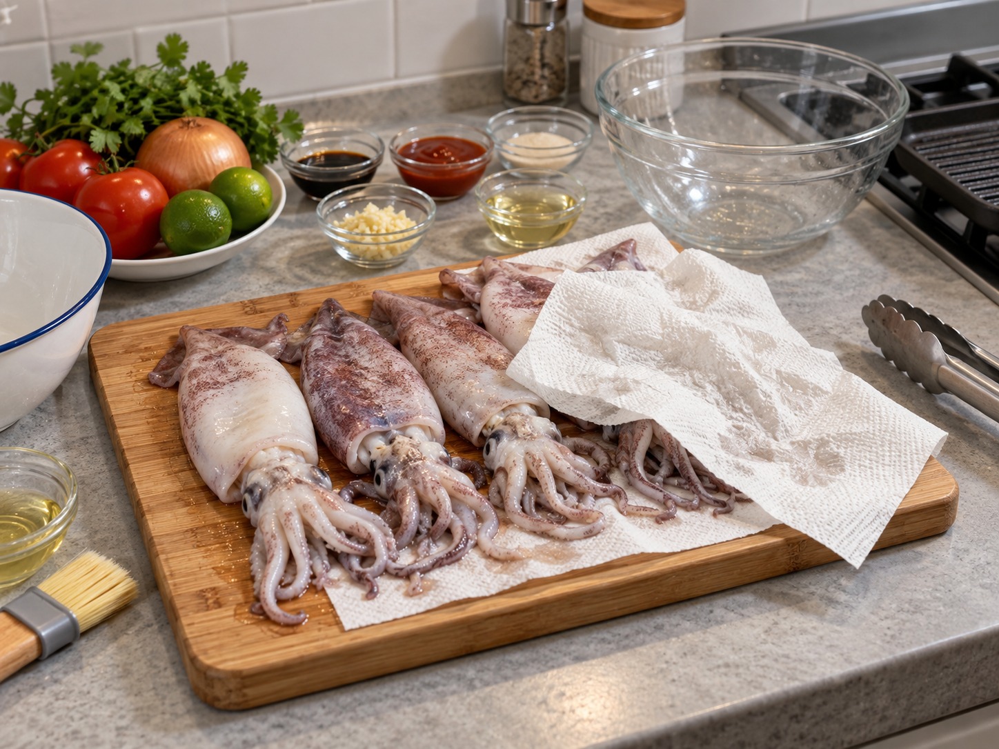 Filipino Grilled Squid — Patuyuin ang katawan at galamay ng pusit