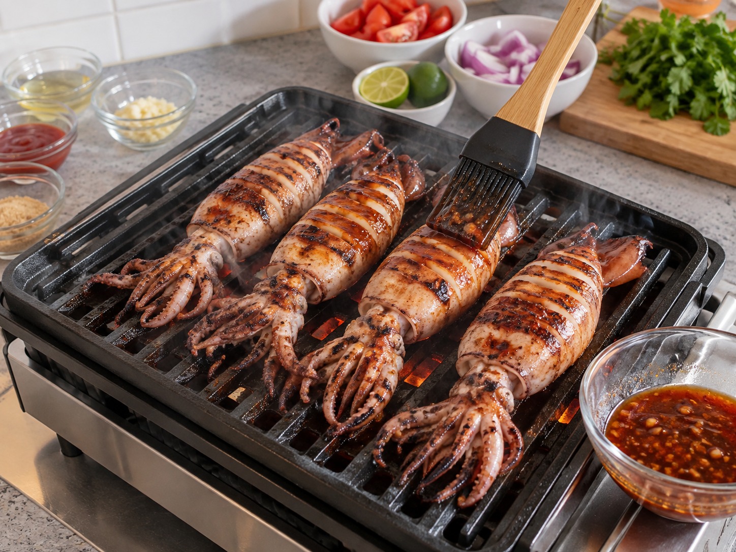Filipino Grilled Squid — Pahiran nang manipis sa bawat pagbaligtad