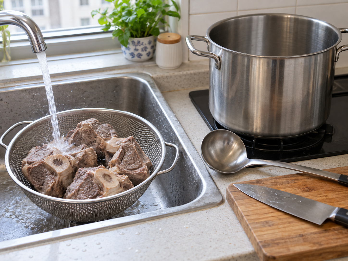 Filipino Kansi Sour Beef Soup — Rinse off scum