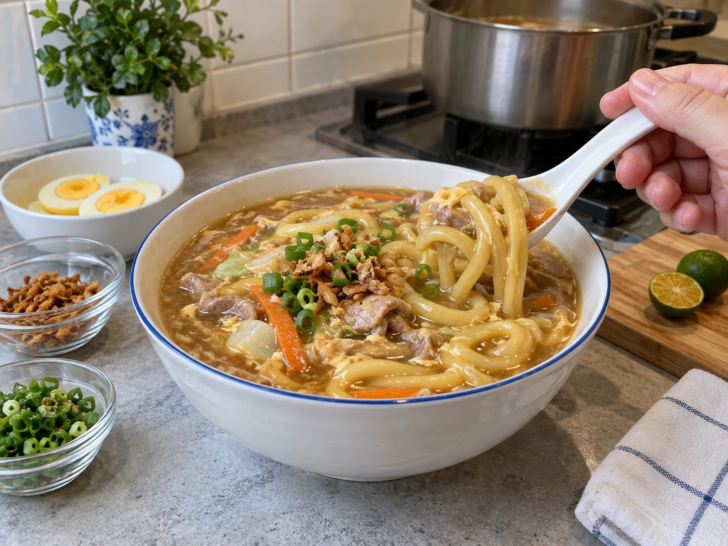 菲律賓濃汁海鮮蛋麵 Lomi — 完成圖