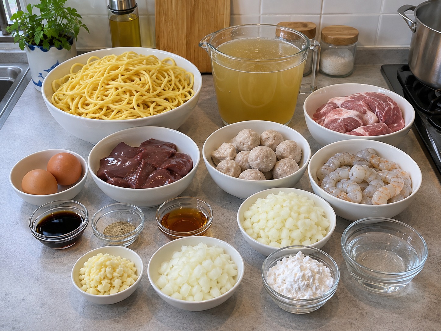Sup Mi Lomi Filipina — bahan