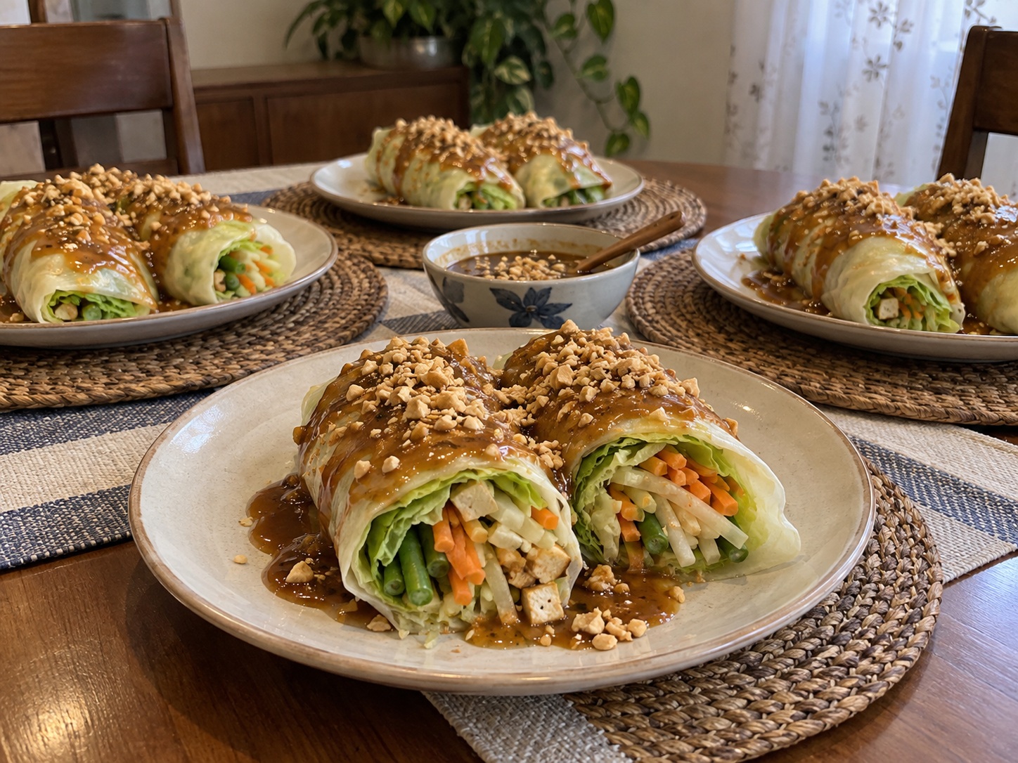 Filipino Lumpiang Sariwa Vegetable Rolls — finished dish