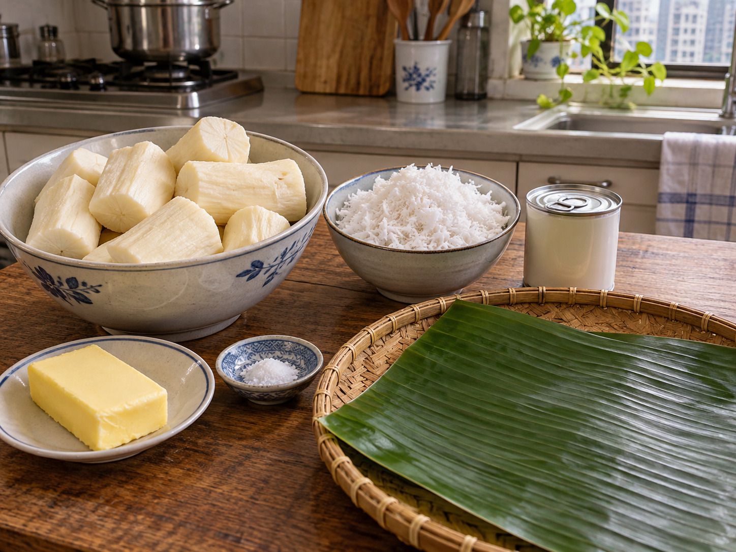 菲律賓木薯椰絲甜蓉 Nilupak — 材料