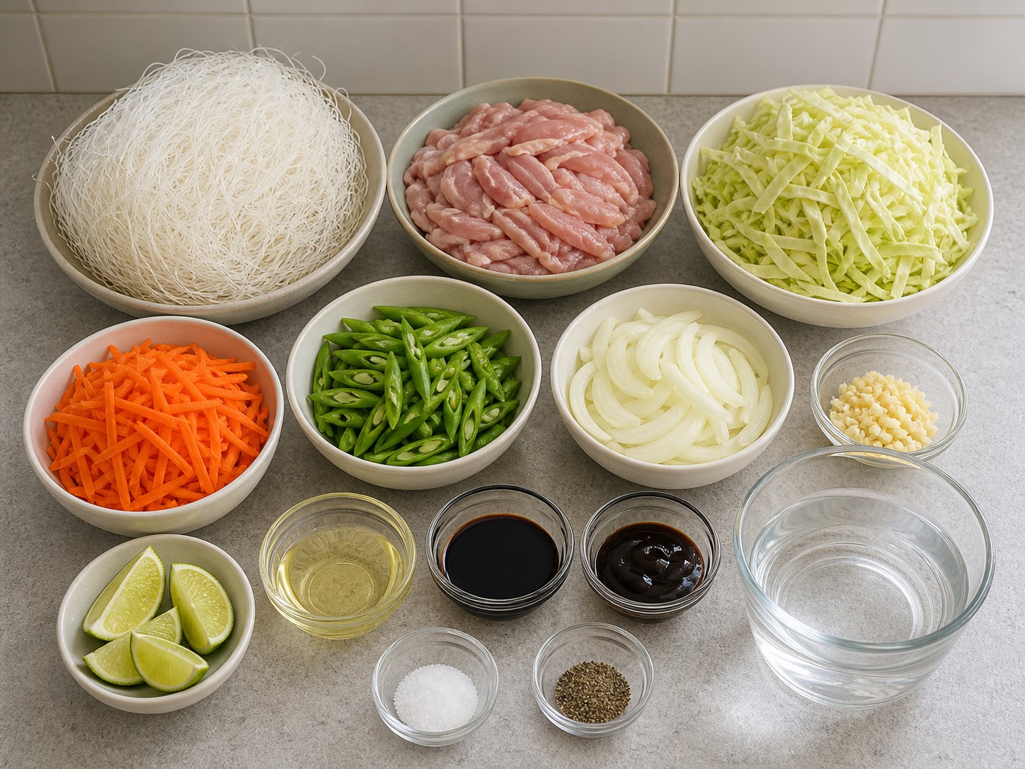 Pancit Bihon Guisado — mga sangkap