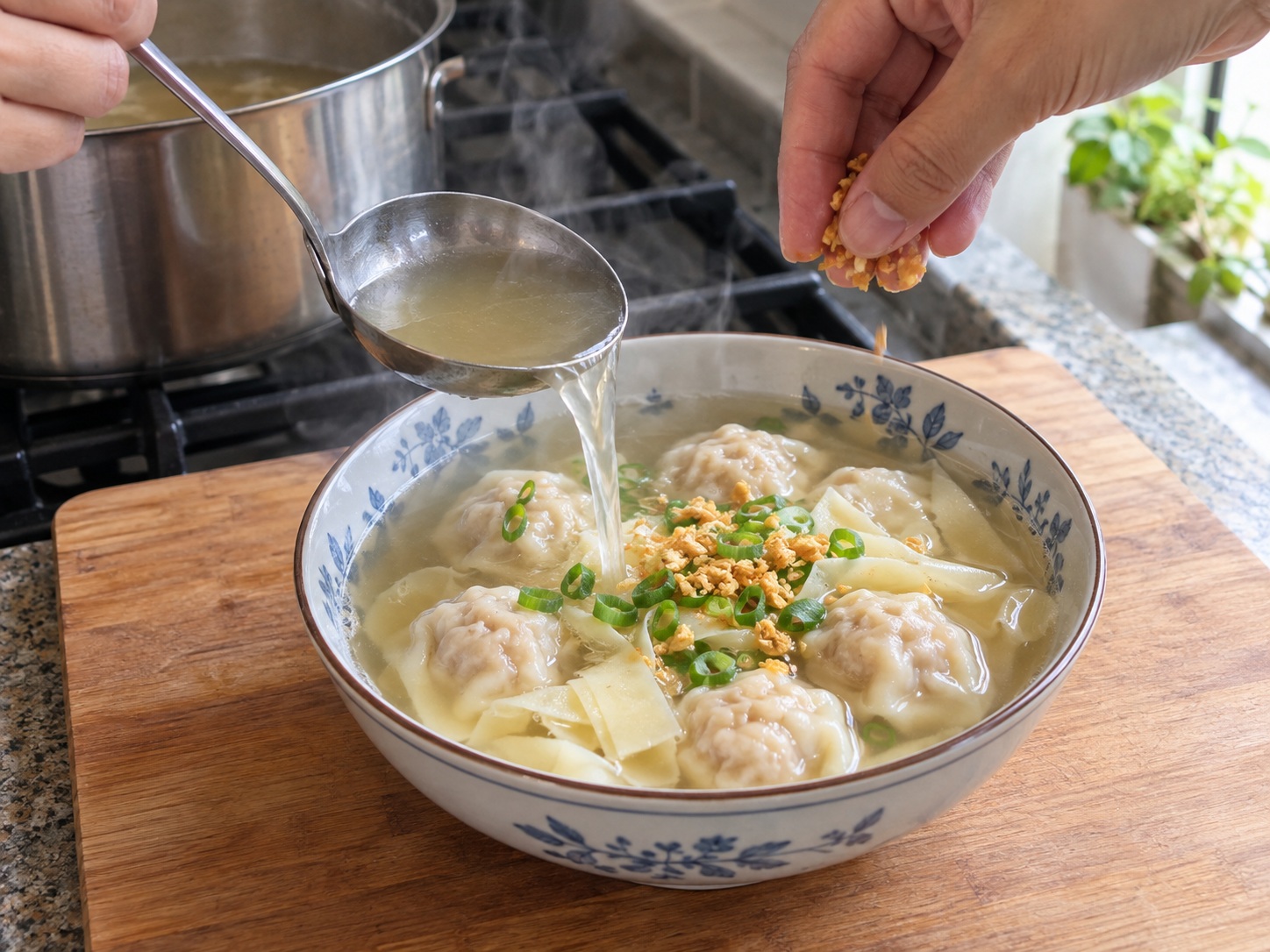 菲律賓雲吞湯 — 分碗完成