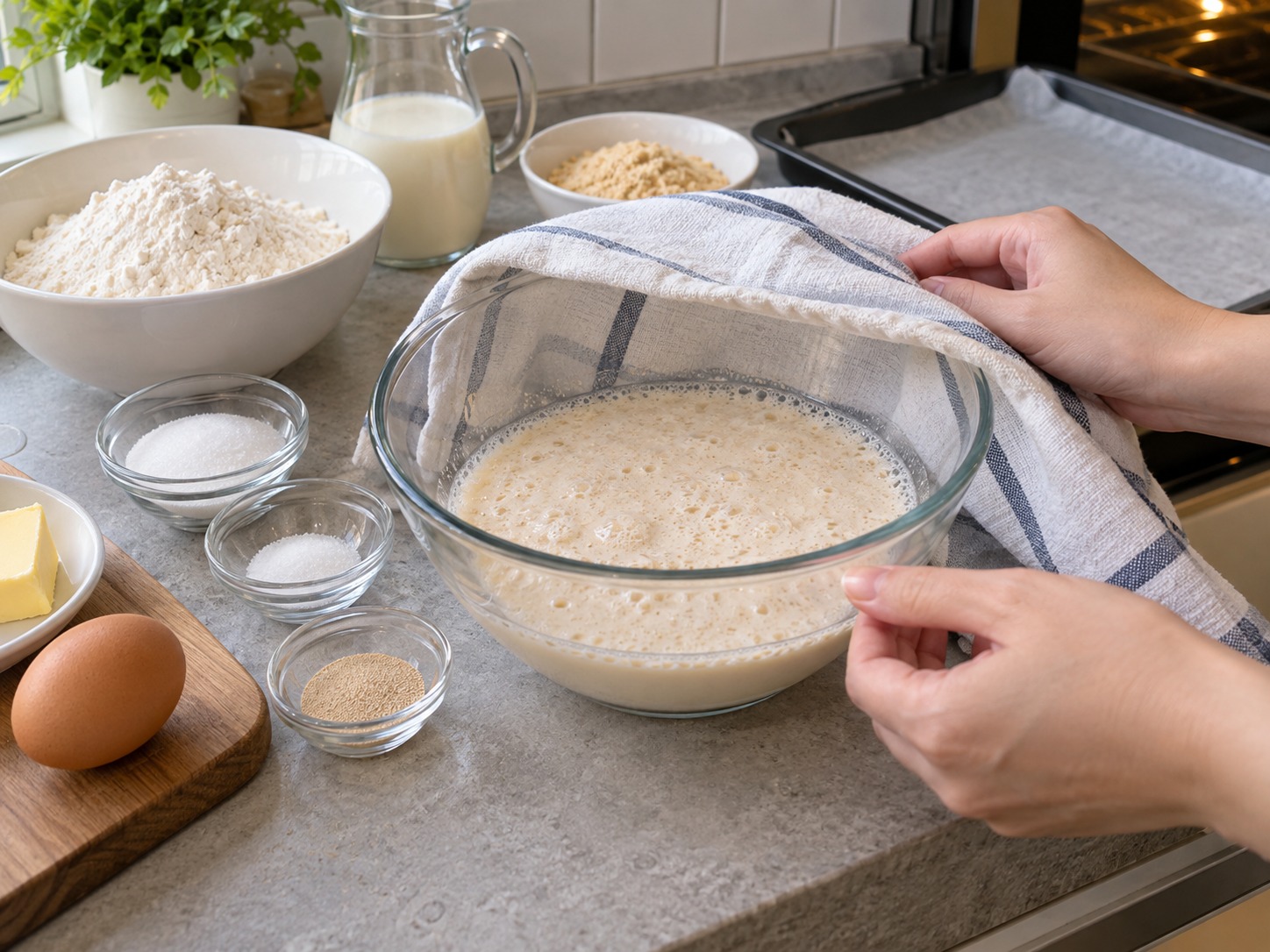 Filipino Pandesal — Rest five minutes until foamy