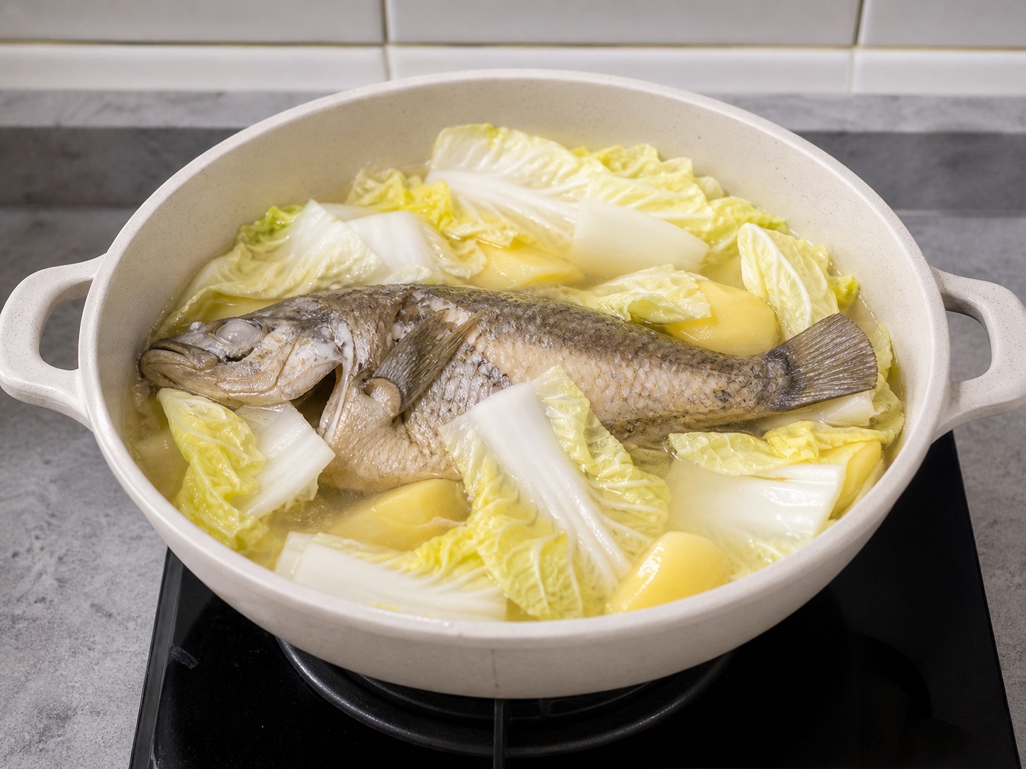 Sup Ikan Jahe Filipina — Masukkan sawi