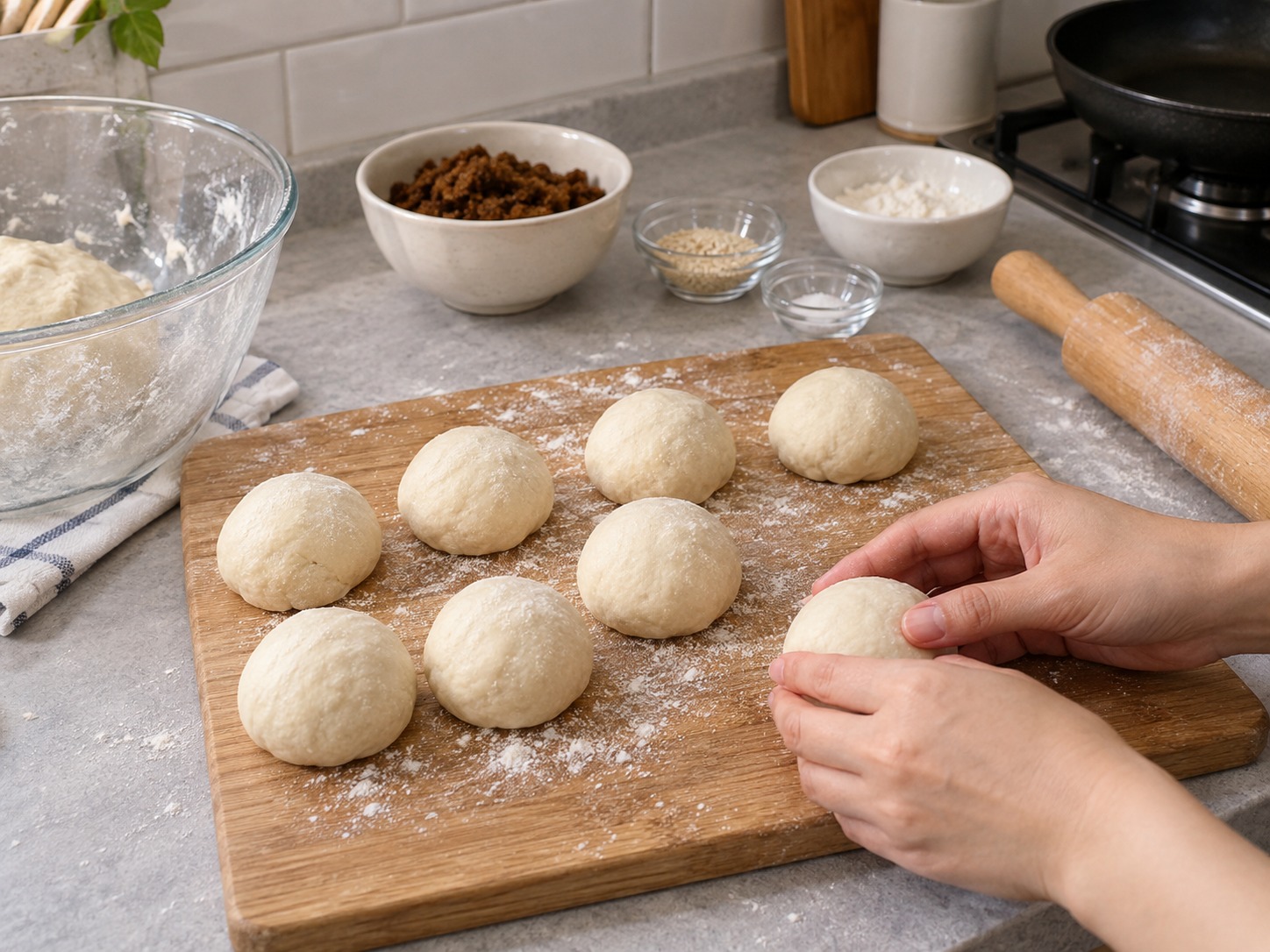 Piaya na Muscovado — Hatiin sa walong bola ang masa