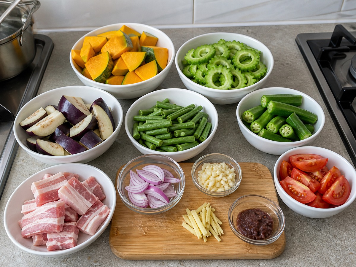 Pinakbet — mga sangkap