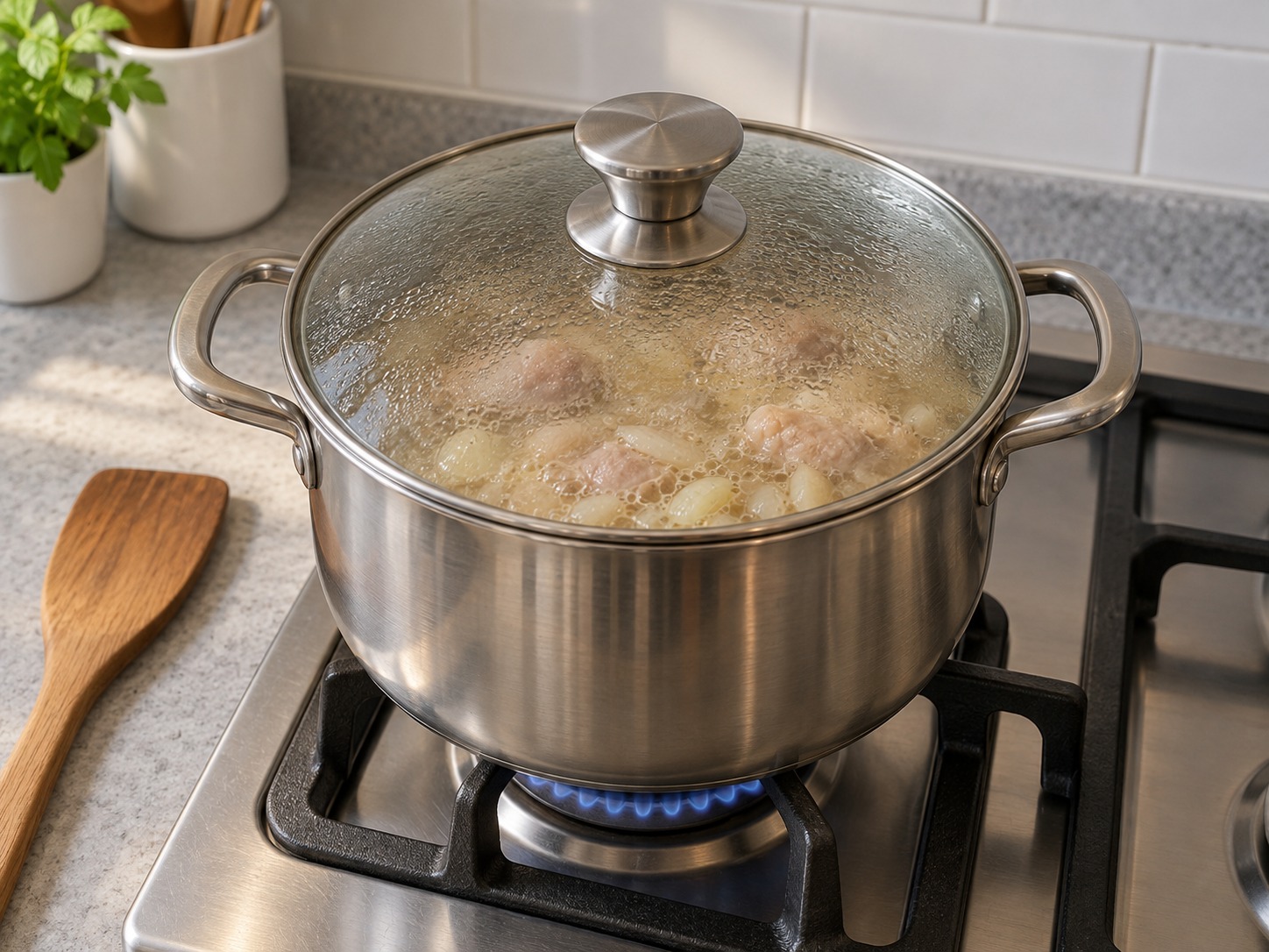Filipino Pininyahang Manok — Cover and simmer twelve minutes
