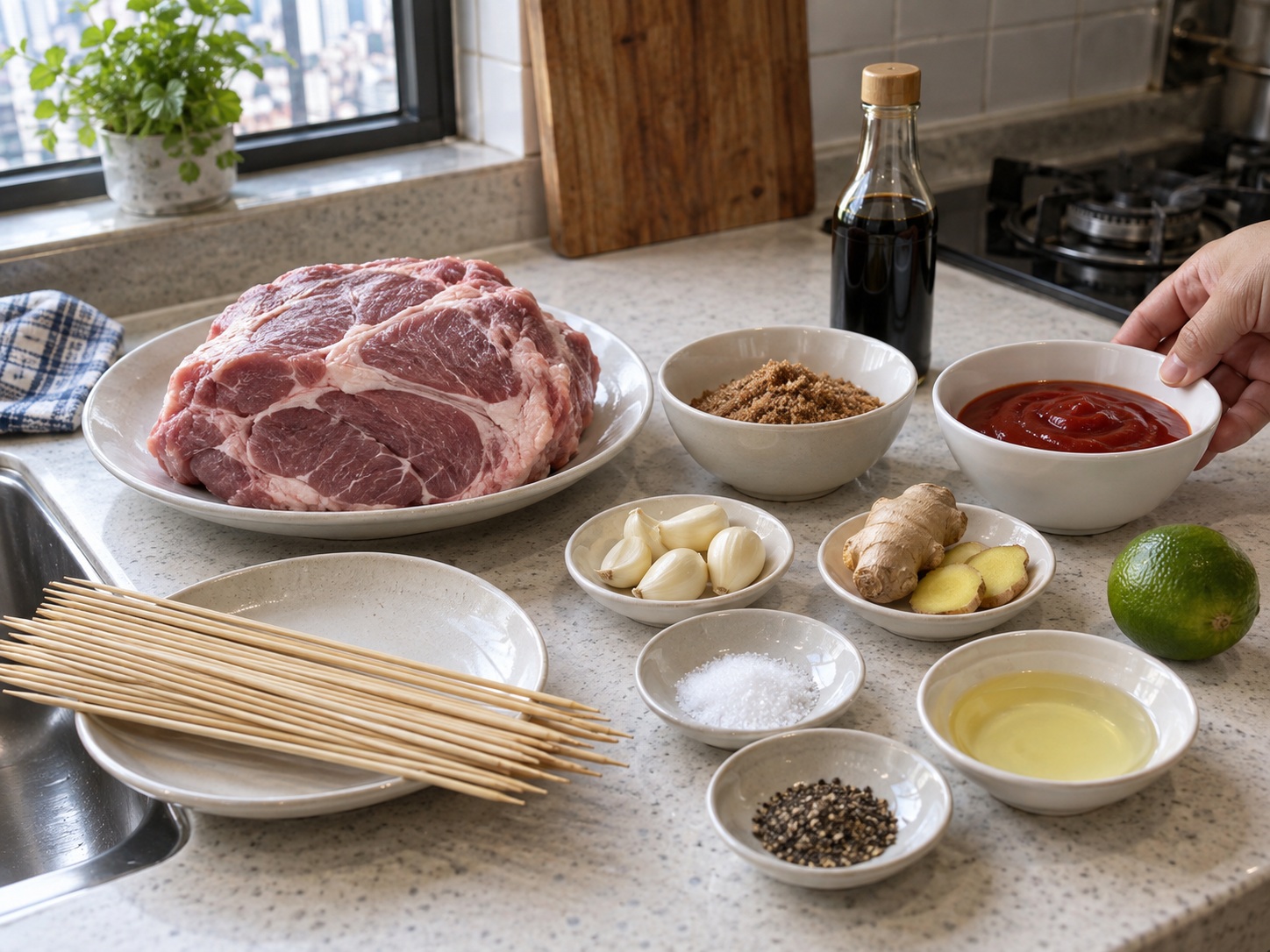 菲律賓燒豬肉串 — 材料