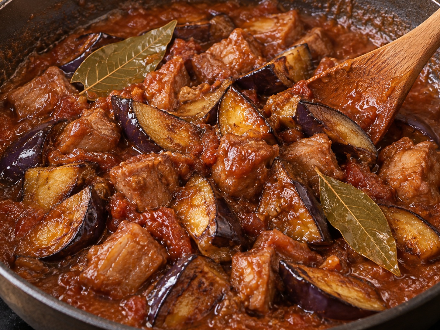 Babi Binagoongan Filipina — Masukkan terung