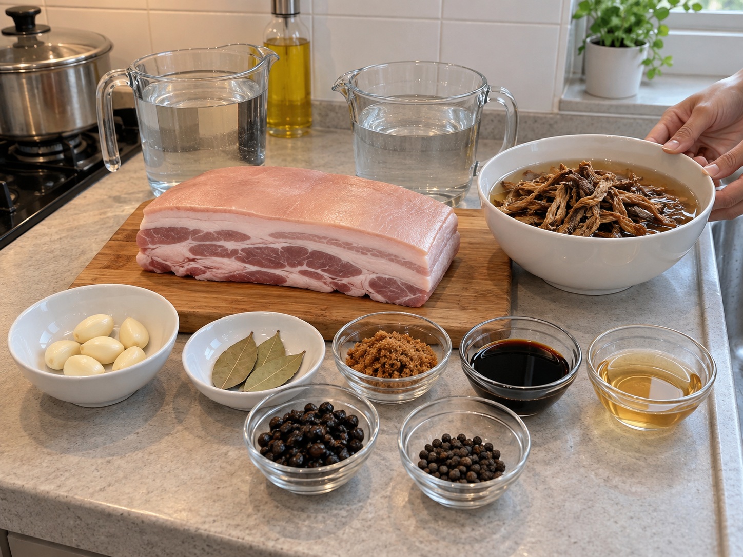 菲律賓甜酸豉油炆豬肉 — 材料