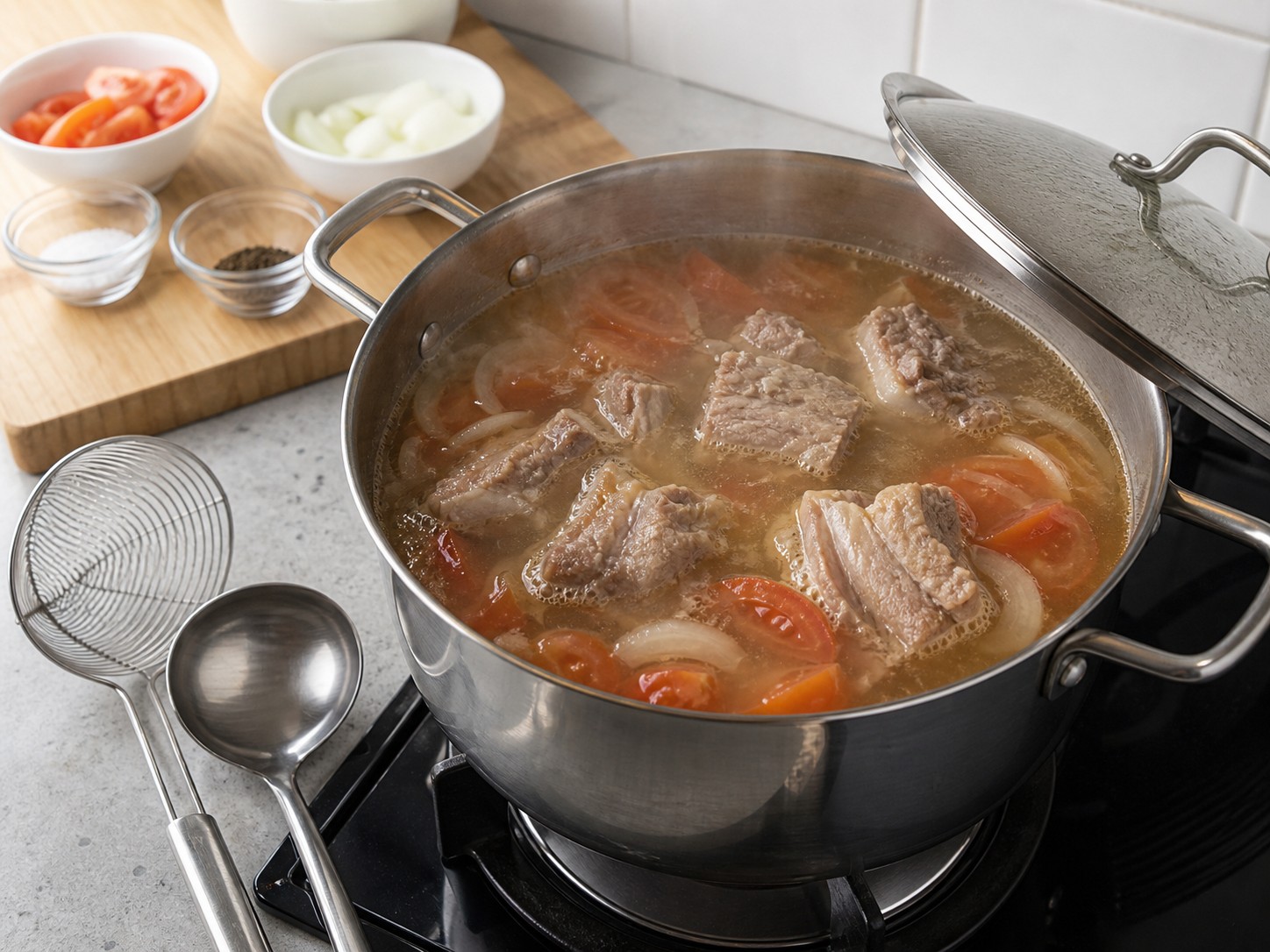 Sinigang Babi Filipina — langkah 8