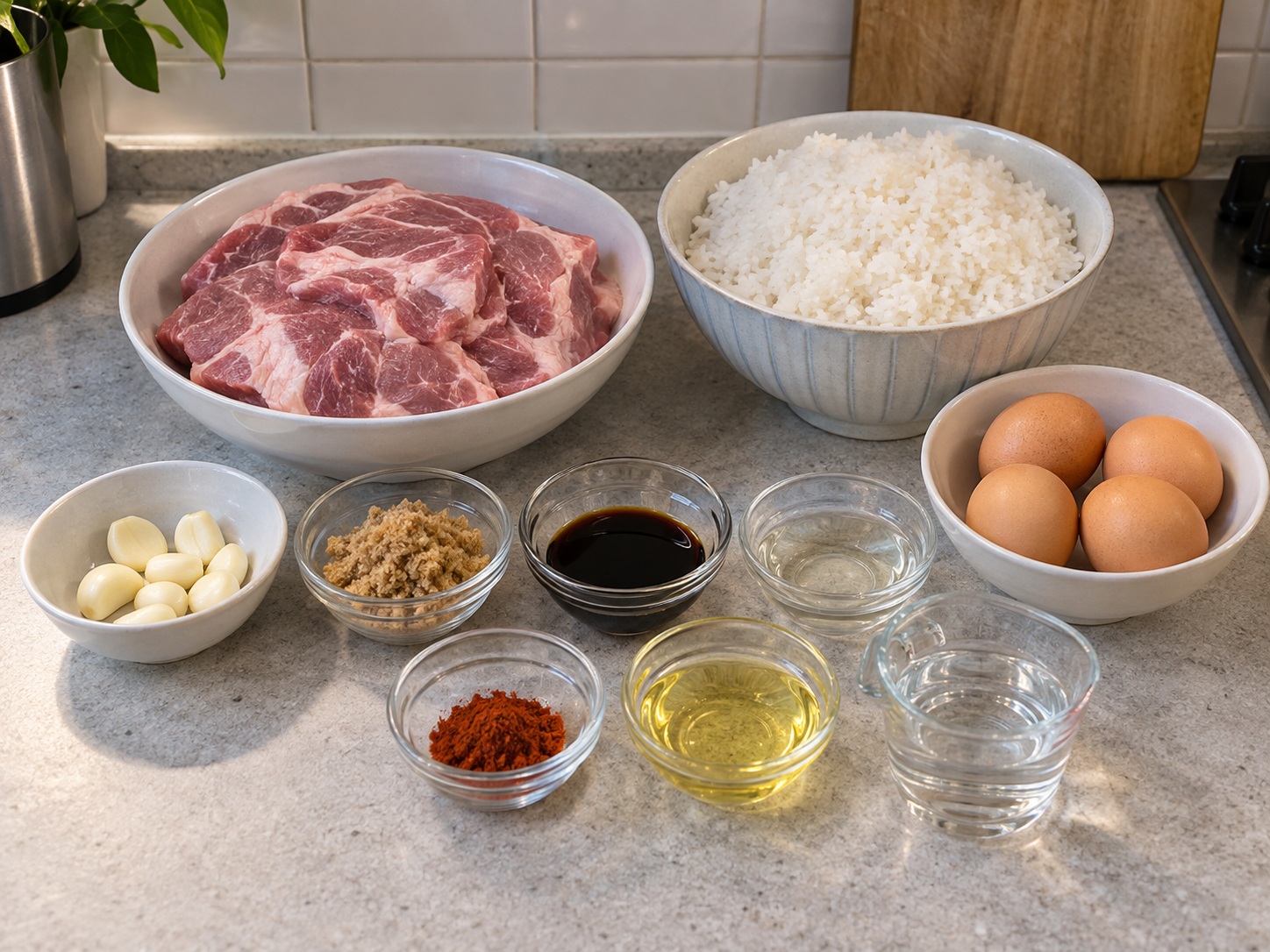 Tocino Babi Silog Filipina — bahan