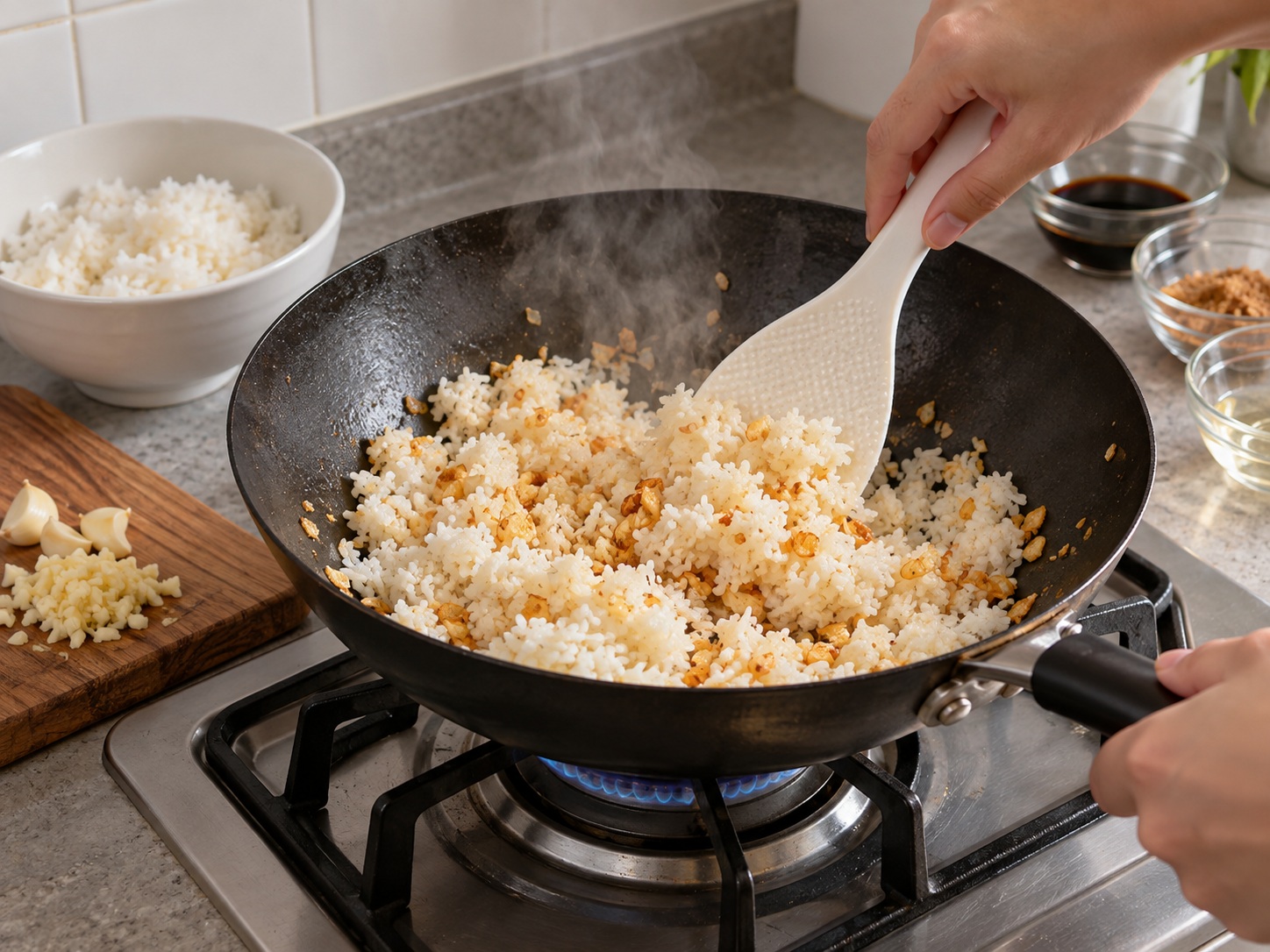 Tocino Babi Silog Filipina — Goreng nasi bawang