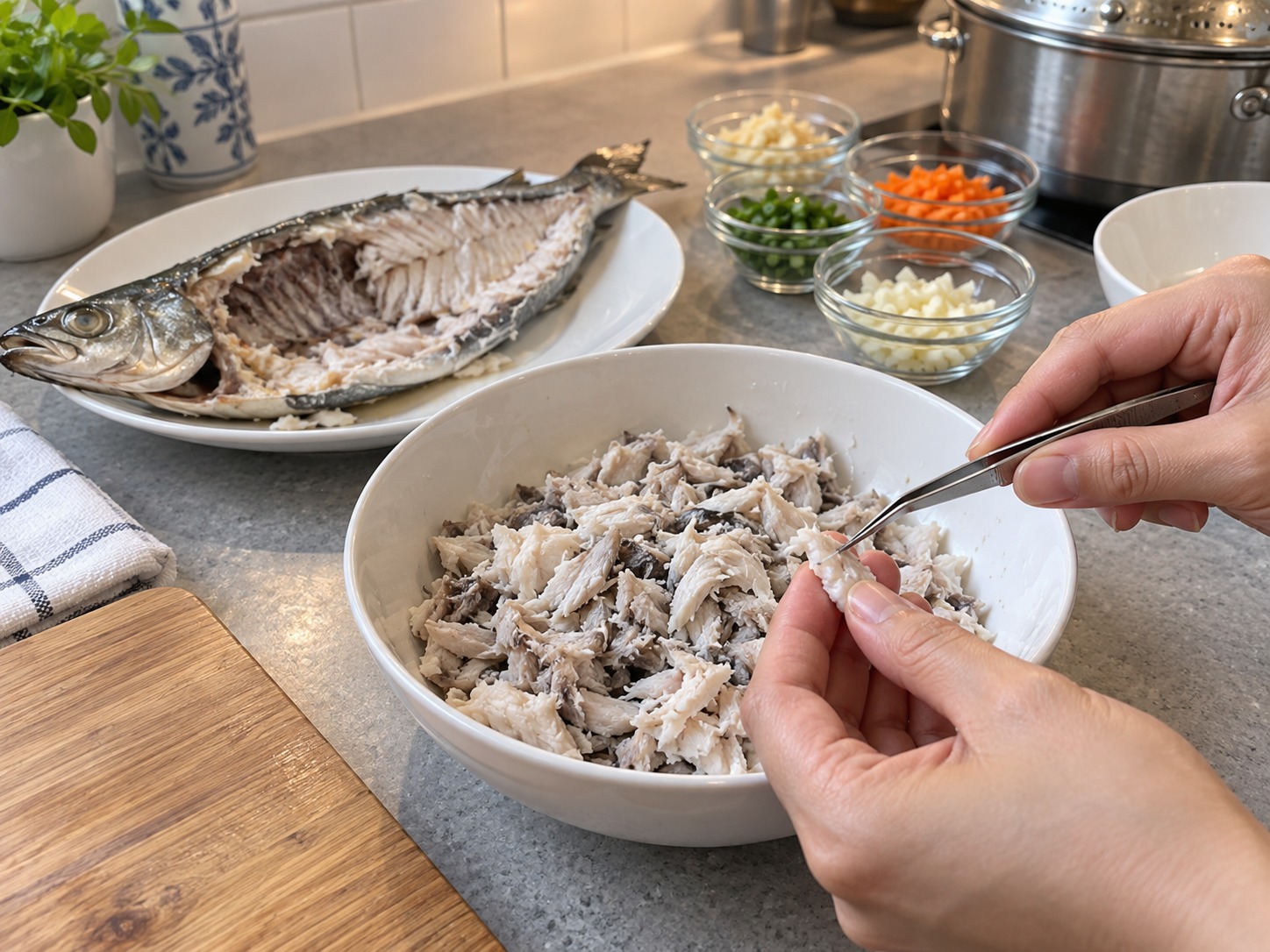 菲律賓釀焗虱目魚 — 逐碎檢查