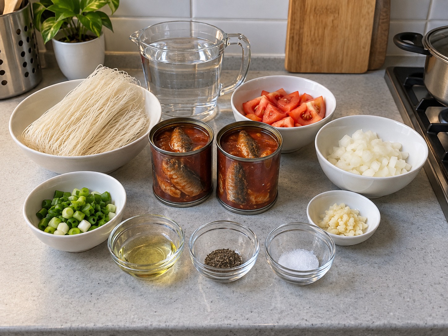 Sup Misua Sarden Saus Tomat Filipina — bahan
