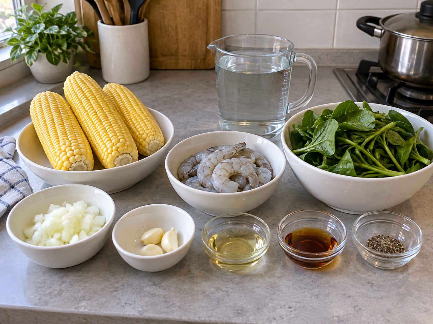 Sup Jagung dan Udang Filipina — bahan